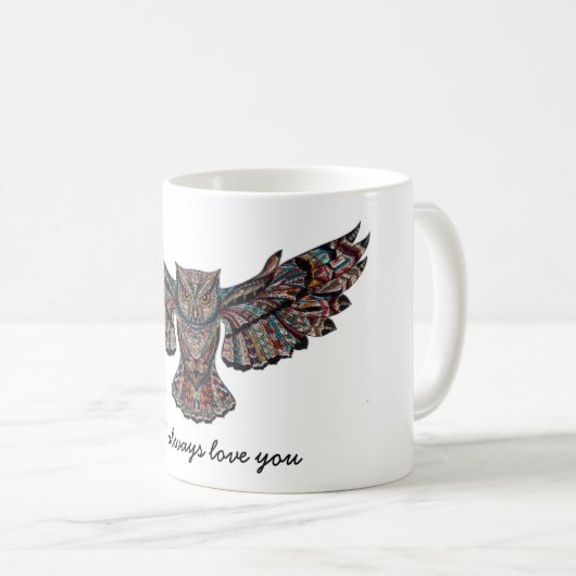 Owl houdt altijd van je Mozaïekdecoratief Koffiemok (Voorkant rechts)
