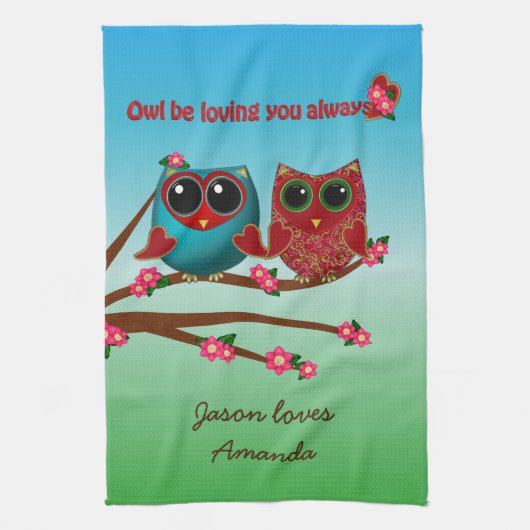 Owl houdt van je Handdoek (Verticaal)