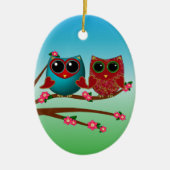 Owl houdt van ovaal Ornament (Voorkant)
