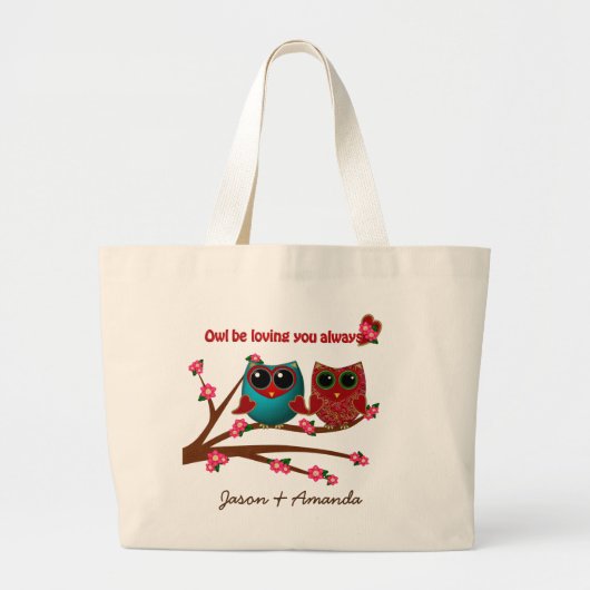 Owl houdt van u-Canvas tas (Voorkant)