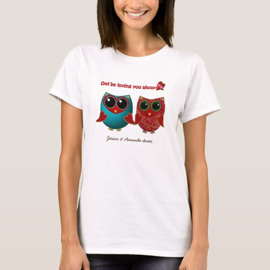 Owl houdt van u-Dames T-shirt (Voorkant)