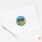 Owl houdt van u-Ronde Stickers (Envelop)