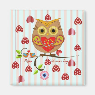 Owl houdt van Valentijn design Magneet