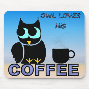 Owl houdt van zijn koffie muismat