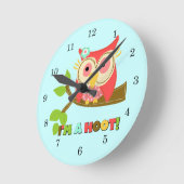 Owl ik ben een Hoot Ronde Klok (Hoek)
