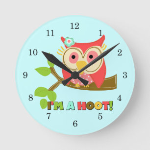 Owl ik ben een Hoot Ronde Klok
