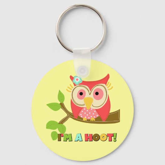 Owl ik ben een Hoot Sleutelhanger (Voorkant)