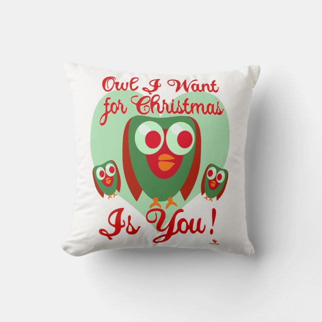 Owl ik wil voor kerstvakantietijd kussen (Voorkant)