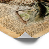 Owl Illustratie Zoology Dictionary Art Poster (Hoek)