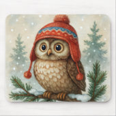 Owl In a Winter Cap Muismat (Voorkant)