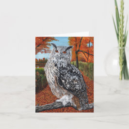 Owl in Autumn Forest Fine Art Notitiekaartje