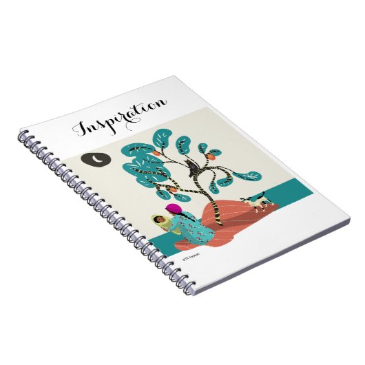 Owl in boom, Indiase moeder met baby en hond Notitieboek (Rechterzijde)