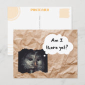 Owl in Brown Bag Briefkaart "Ben ik er nog?" Humor (Voorkant / Achterkant)