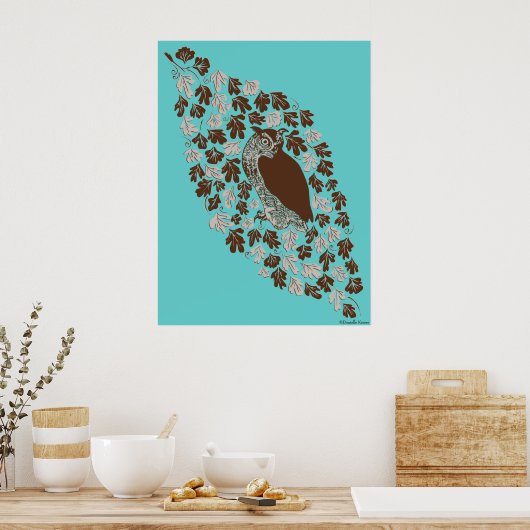 Owl in de eik poster (Keuken)