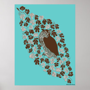 Owl in de eik poster