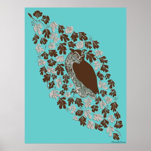 Owl in de eik poster (Voorkant)