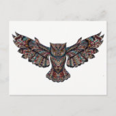 Owl in de vlucht - Ontwerp van het Glas in lood Briefkaart (Voorkant)