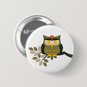 Owl in een boomButton Ronde Button 5,7 Cm (Voorkant /achterkant)
