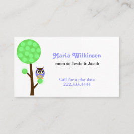 Owl in een boomkaart contactkaartje