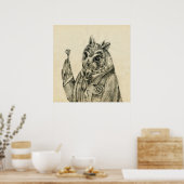 Owl in een pak-neem deze sleutel poster (Keuken)