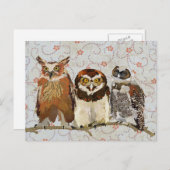 OWL IN EEN ROW Briefkaart (Voorkant / Achterkant)