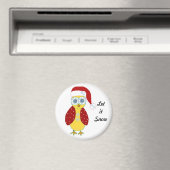 Owl in een Santa Hat - Laat het sneeuwen Magneet (Insitu (Vaatwasser))
