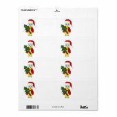 Owl in een Santa Hat met kerstboom Etiket (Full Sheet)