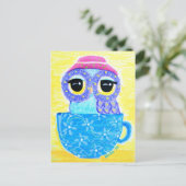 Owl in een Teacup Briefkaart (Staand voorkant)
