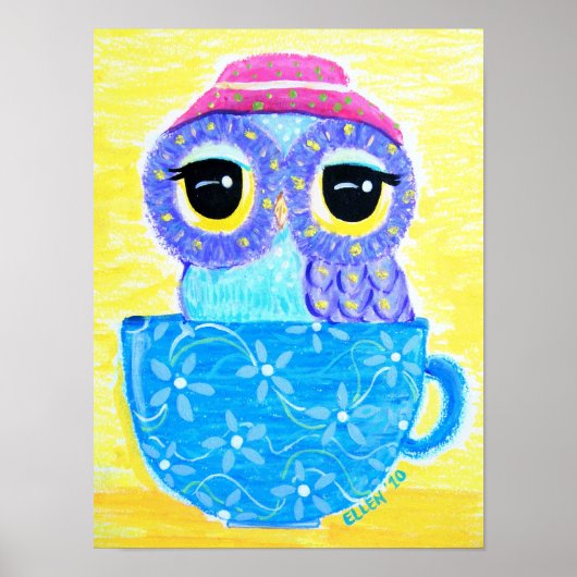 Owl in een Teacup Poster (Voorkant)