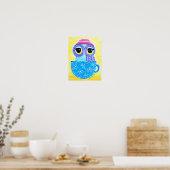 Owl in een Teacup Poster (Keuken)