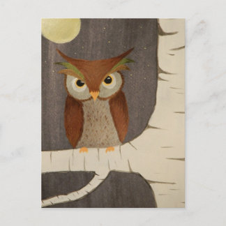 Owl in een vogelboom briefkaart