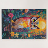 Owl in het bos legpuzzel (Horizontaal)