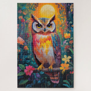 Owl in het bos legpuzzel
