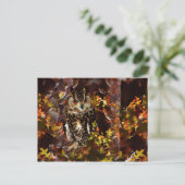 Owl in het najaar briefkaart (Staand voorkant)