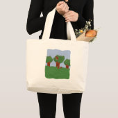 Owl in het Oak Tree Sunburst Design Grote Tote Bag (Voorkant (product))
