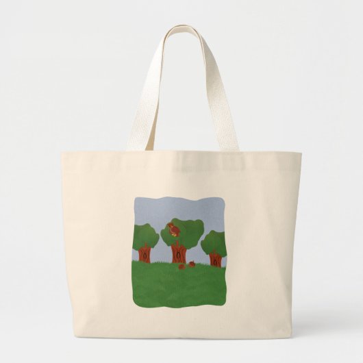 Owl in het Oak Tree Sunburst Design Grote Tote Bag (Voorkant)