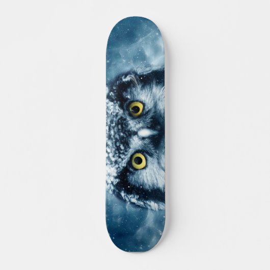 Owl in het sneeuwskateboard persoonlijk skateboard (Voorkant)