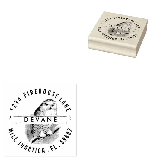  Owl in het Stempel van het Adres van de Boom (Gestempeld)