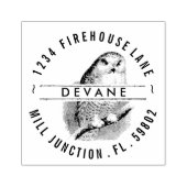  Owl in het Stempel van het Adres van de Boom (Afrduk)