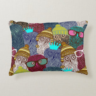 Owl in kroon accent kussen