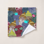 Owl in kroon bad handdoek (Wasdoekje)