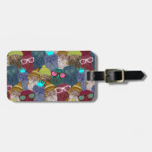 Owl in kroon bagagelabel (Voorkant horizontaal)