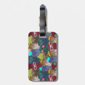 Owl in kroon bagagelabel (Achterkant verticaal)