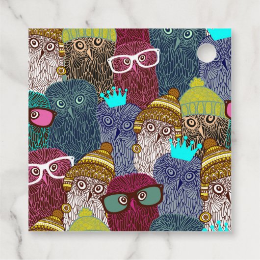 Owl in kroon bedankjes labels (Achterkant)