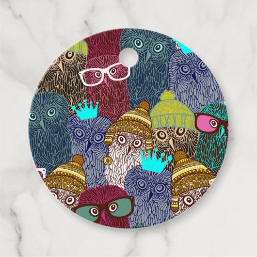 Owl in kroon bedankjes labels (Voorkant)