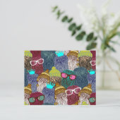 Owl in kroon briefkaart (Staand voorkant)