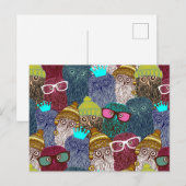 Owl in kroon briefkaart (Voorkant / Achterkant)