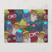 Owl in kroon briefkaart (Voorkant)