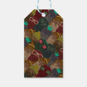 Owl in kroon cadeaulabel