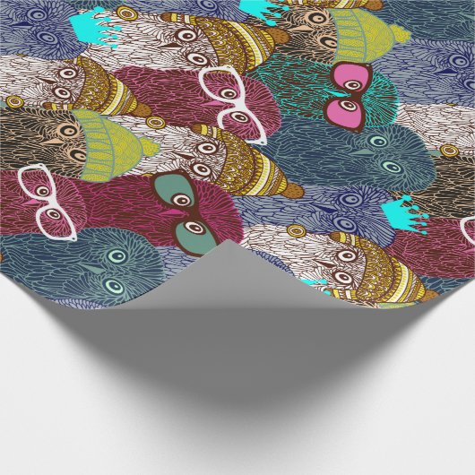 Owl in kroon cadeaupapier (Hoek)